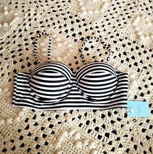 NWT Cupshe padded swimsuit bikini top stripes